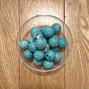Turquoise faceted opaque beads - qty 23
